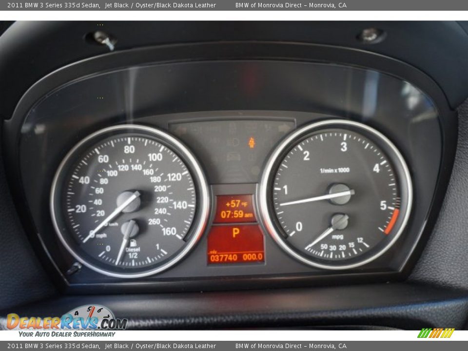2011 BMW 3 Series 335d Sedan Jet Black / Oyster/Black Dakota Leather Photo #21