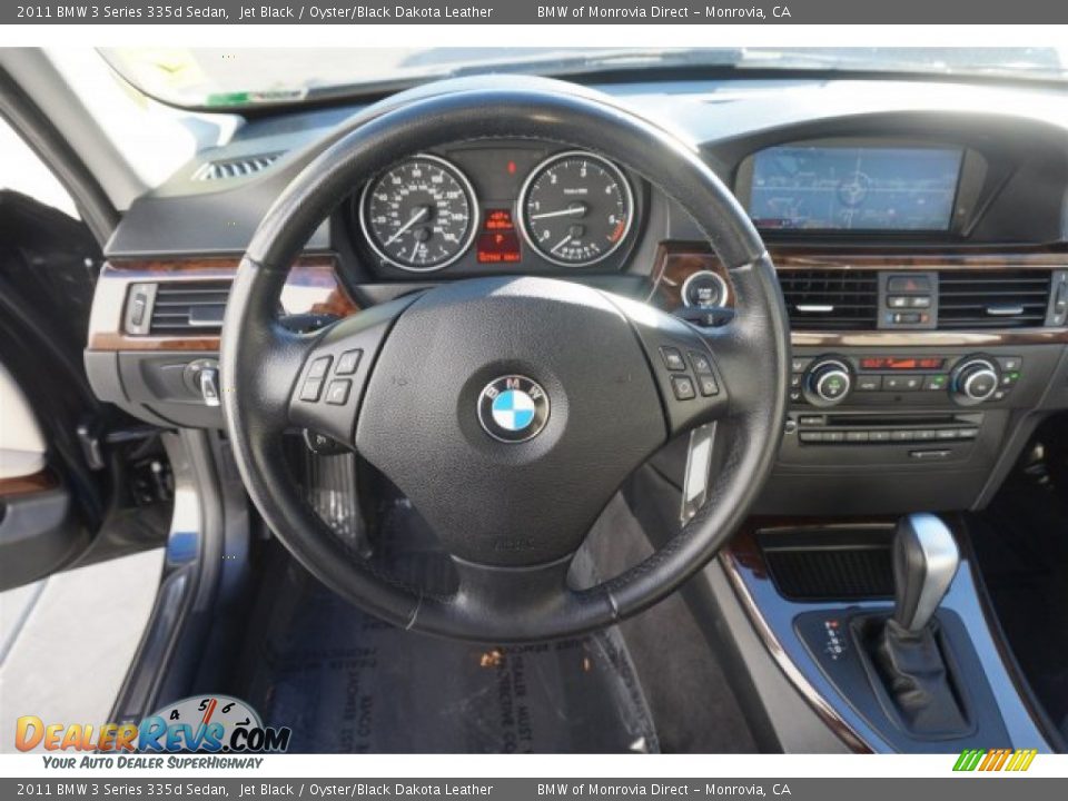 2011 BMW 3 Series 335d Sedan Jet Black / Oyster/Black Dakota Leather Photo #24