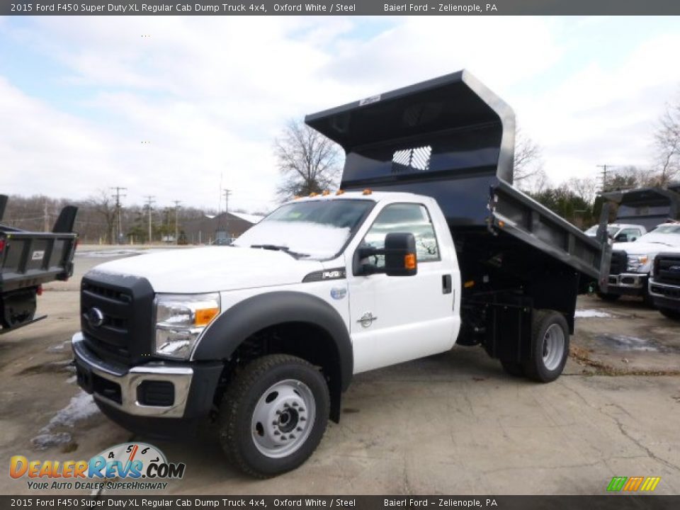 2015 Ford F450 Super Duty XL Regular Cab Dump Truck 4x4 Oxford White / Steel Photo #2