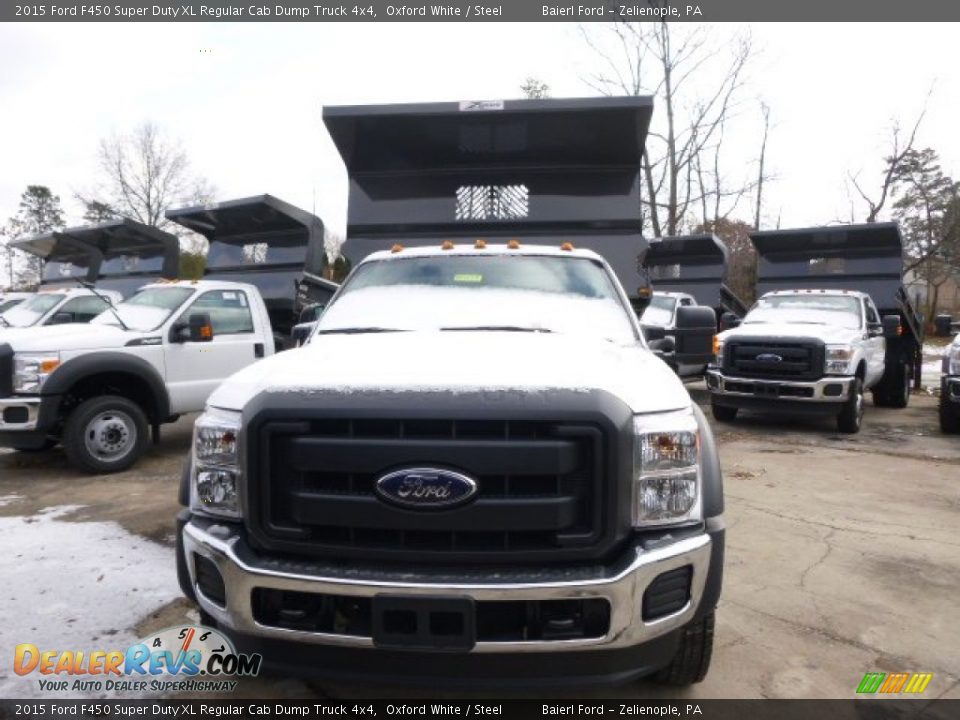 2015 Ford F450 Super Duty XL Regular Cab Dump Truck 4x4 Oxford White / Steel Photo #3
