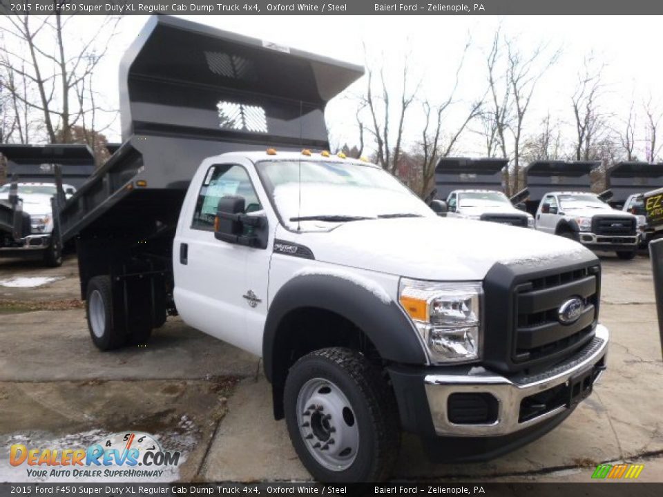 2015 Ford F450 Super Duty XL Regular Cab Dump Truck 4x4 Oxford White / Steel Photo #4