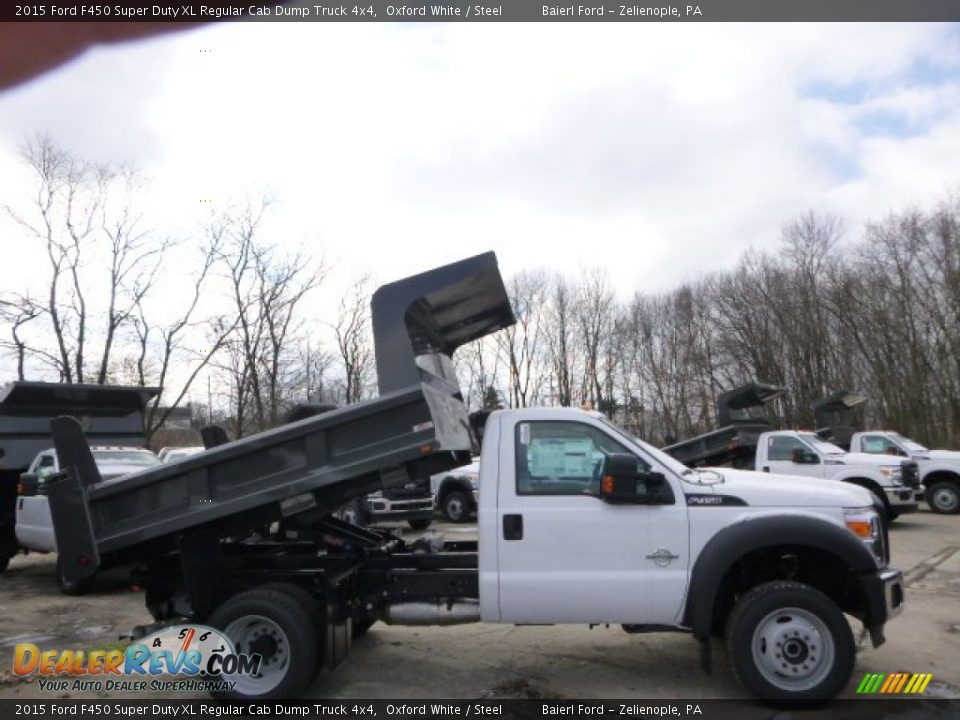 2015 Ford F450 Super Duty XL Regular Cab Dump Truck 4x4 Oxford White / Steel Photo #5