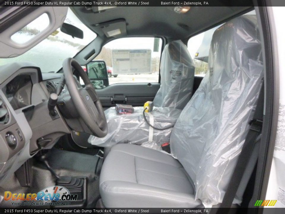 2015 Ford F450 Super Duty XL Regular Cab Dump Truck 4x4 Oxford White / Steel Photo #10