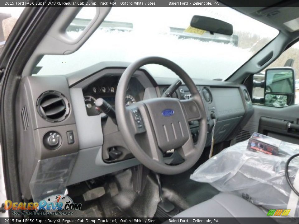 2015 Ford F450 Super Duty XL Regular Cab Dump Truck 4x4 Oxford White / Steel Photo #11
