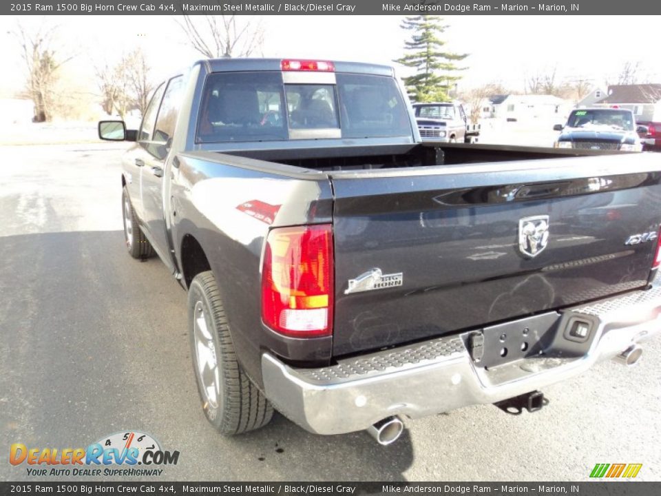 2015 Ram 1500 Big Horn Crew Cab 4x4 Maximum Steel Metallic / Black/Diesel Gray Photo #3