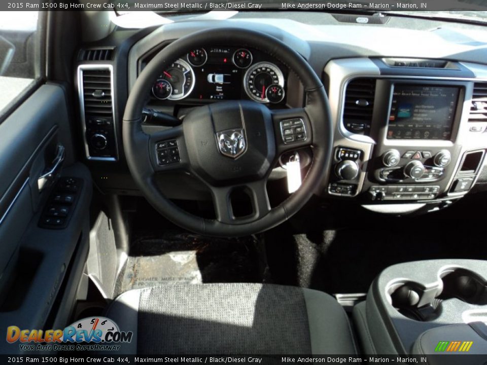 2015 Ram 1500 Big Horn Crew Cab 4x4 Maximum Steel Metallic / Black/Diesel Gray Photo #4