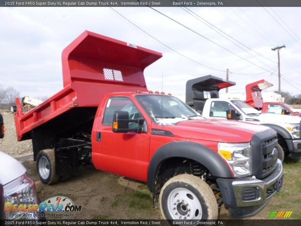 2015 Ford F450 Super Duty XL Regular Cab Dump Truck 4x4 Vermillion Red / Steel Photo #5