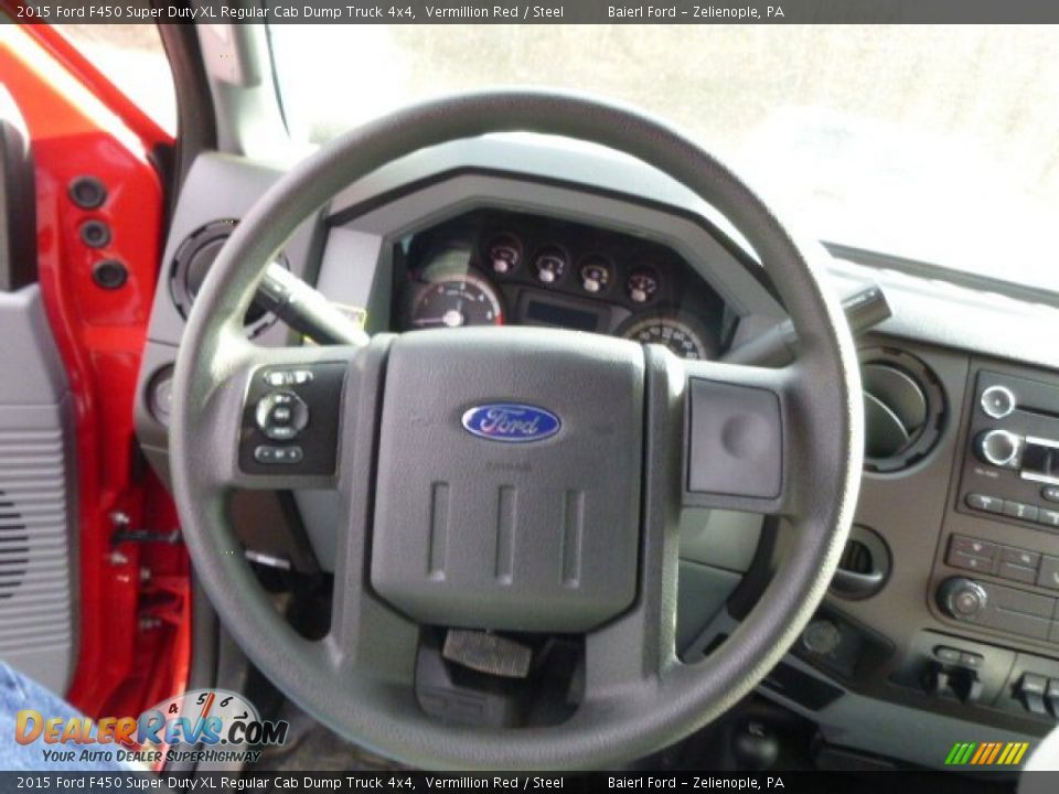 2015 Ford F450 Super Duty XL Regular Cab Dump Truck 4x4 Vermillion Red / Steel Photo #18