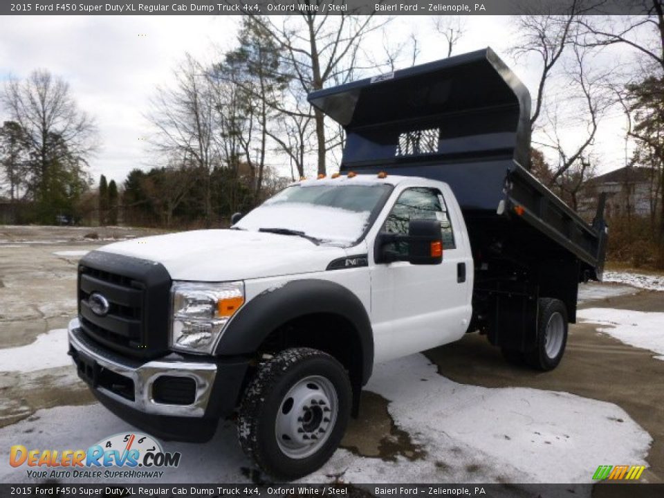 2015 Ford F450 Super Duty XL Regular Cab Dump Truck 4x4 Oxford White / Steel Photo #2