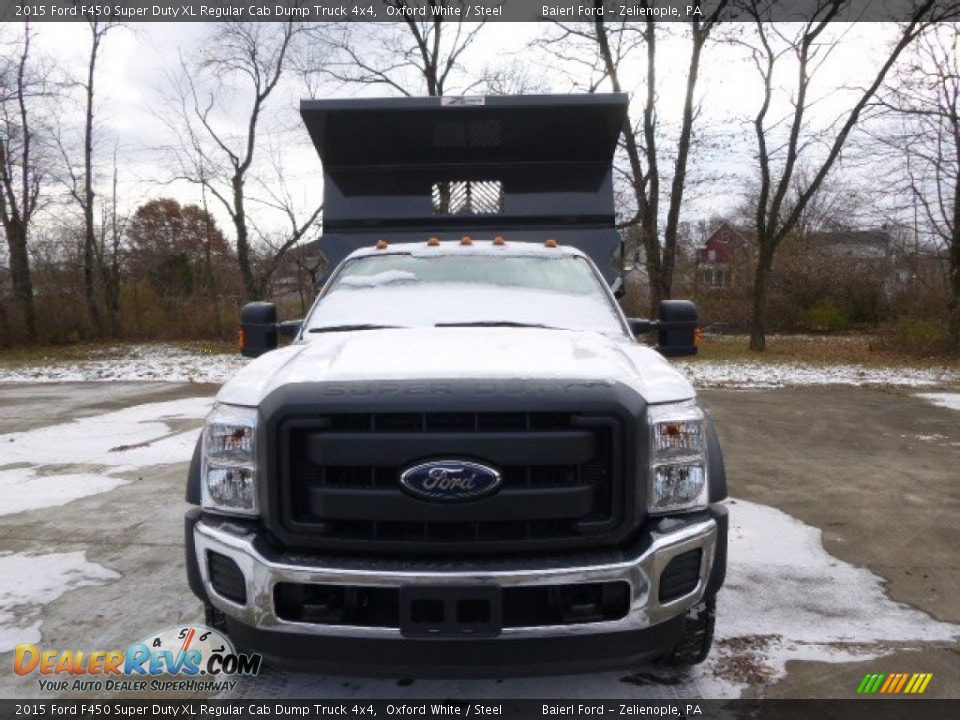 2015 Ford F450 Super Duty XL Regular Cab Dump Truck 4x4 Oxford White / Steel Photo #3
