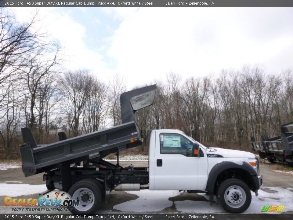 2015 Ford F450 Super Duty XL Regular Cab Dump Truck 4x4 Oxford White / Steel Photo #5