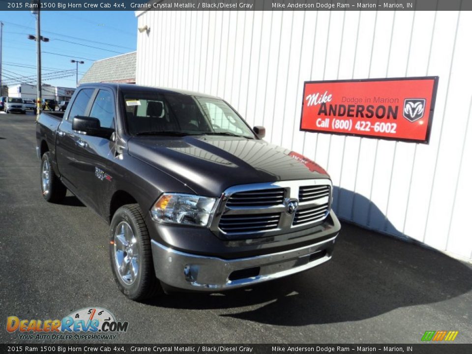 2015 Ram 1500 Big Horn Crew Cab 4x4 Granite Crystal Metallic / Black/Diesel Gray Photo #1