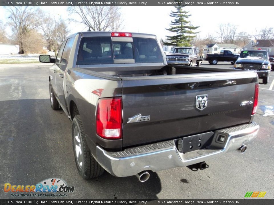 2015 Ram 1500 Big Horn Crew Cab 4x4 Granite Crystal Metallic / Black/Diesel Gray Photo #3