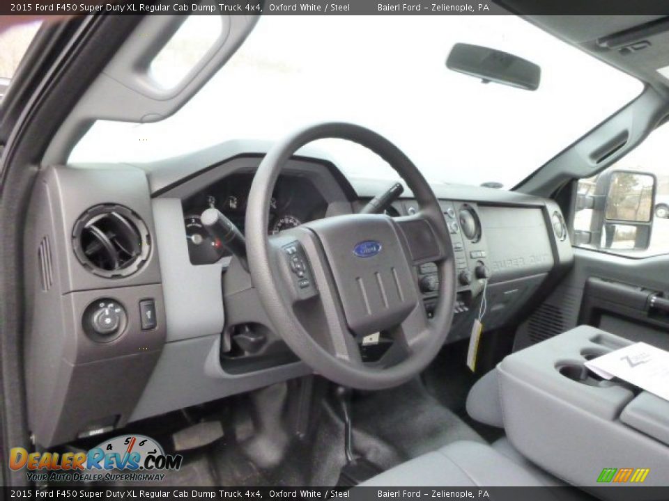 2015 Ford F450 Super Duty XL Regular Cab Dump Truck 4x4 Oxford White / Steel Photo #11