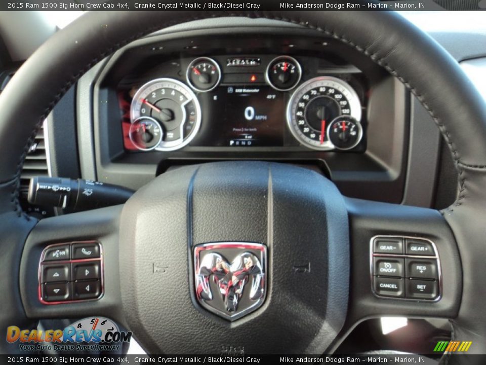 2015 Ram 1500 Big Horn Crew Cab 4x4 Granite Crystal Metallic / Black/Diesel Gray Photo #7