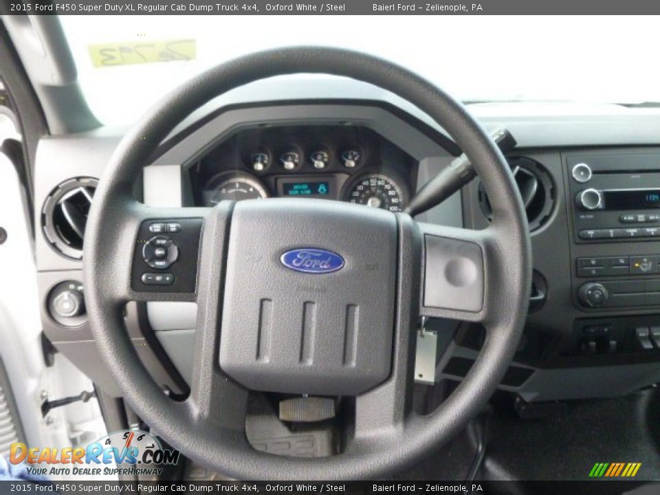2015 Ford F450 Super Duty XL Regular Cab Dump Truck 4x4 Oxford White / Steel Photo #18