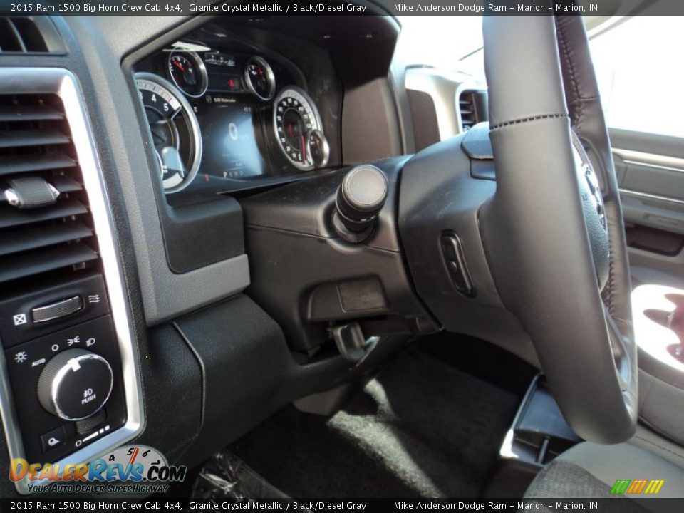 2015 Ram 1500 Big Horn Crew Cab 4x4 Granite Crystal Metallic / Black/Diesel Gray Photo #12