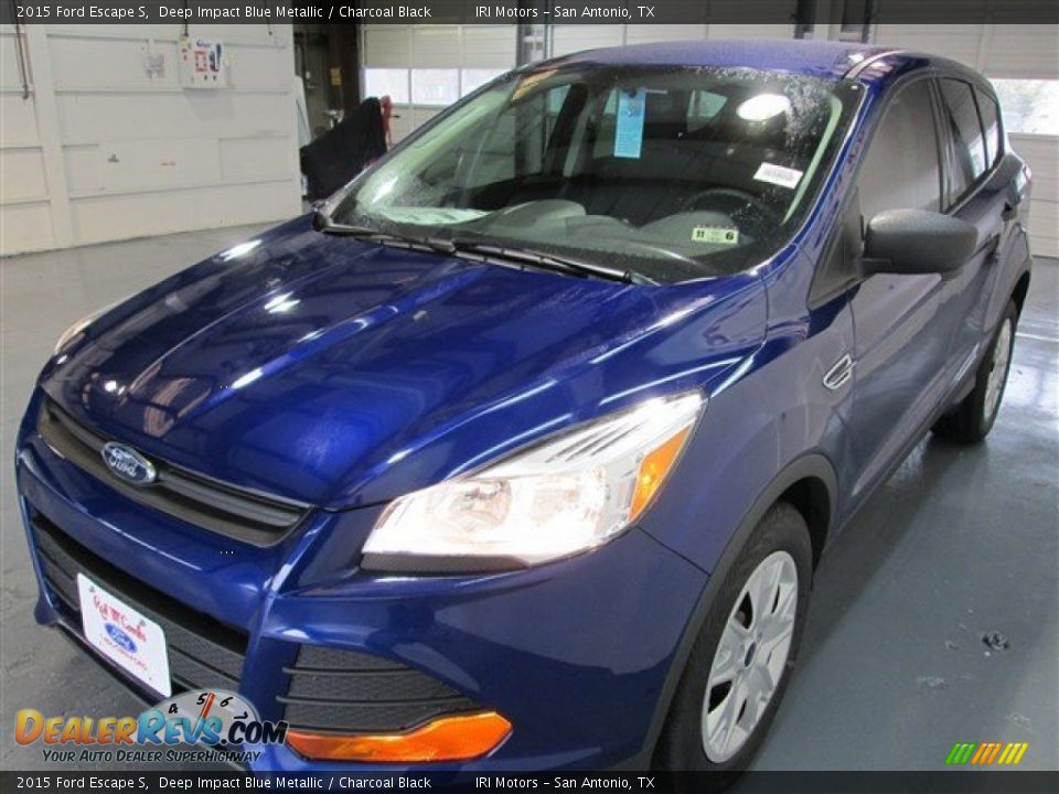 2015 Ford Escape S Deep Impact Blue Metallic / Charcoal Black Photo #3