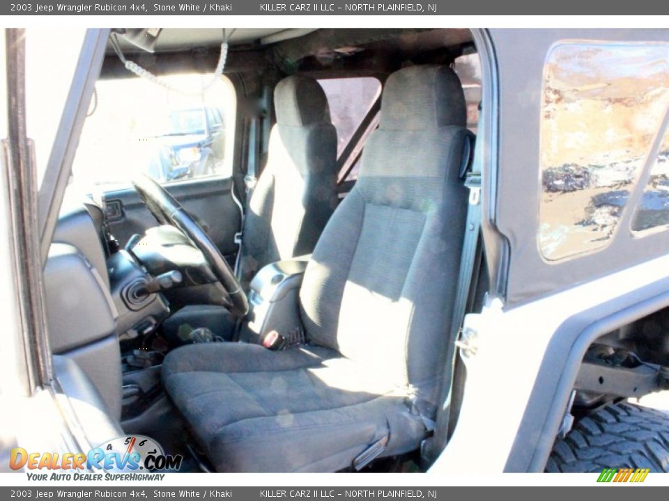 2003 Jeep Wrangler Rubicon 4x4 Stone White / Khaki Photo #15