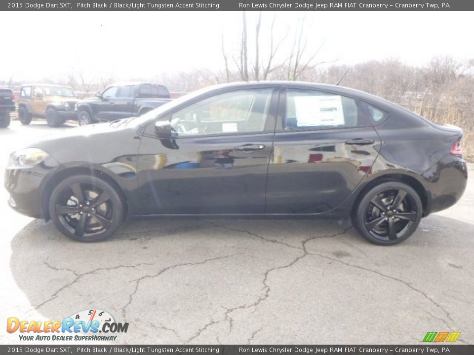 2015 Dodge Dart SXT Pitch Black / Black/Light Tungsten Accent Stitching Photo #2