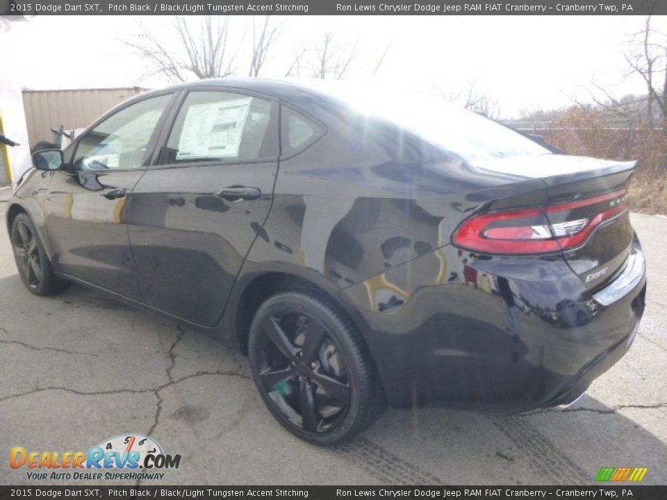2015 Dodge Dart SXT Pitch Black / Black/Light Tungsten Accent Stitching Photo #3