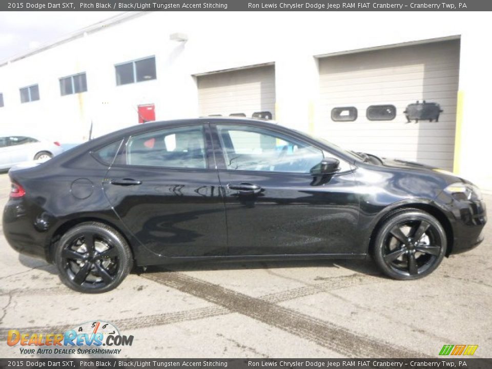 2015 Dodge Dart SXT Pitch Black / Black/Light Tungsten Accent Stitching Photo #6