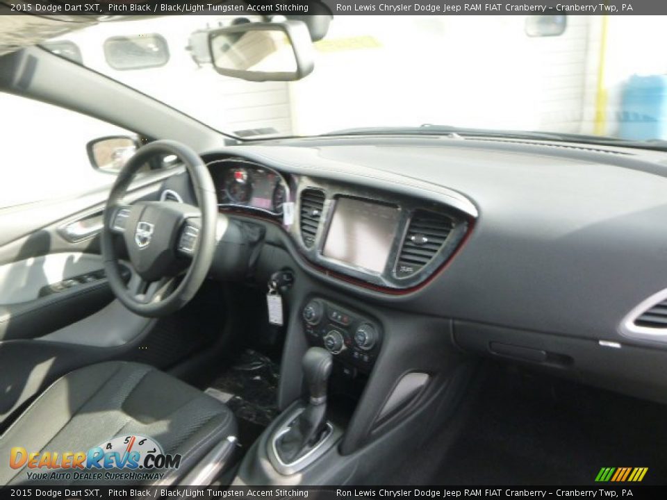 2015 Dodge Dart SXT Pitch Black / Black/Light Tungsten Accent Stitching Photo #10