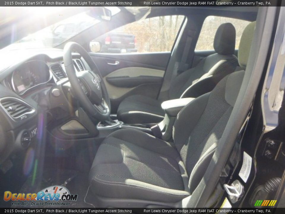 2015 Dodge Dart SXT Pitch Black / Black/Light Tungsten Accent Stitching Photo #15