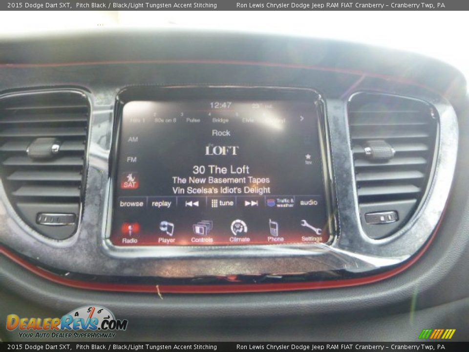 2015 Dodge Dart SXT Pitch Black / Black/Light Tungsten Accent Stitching Photo #17