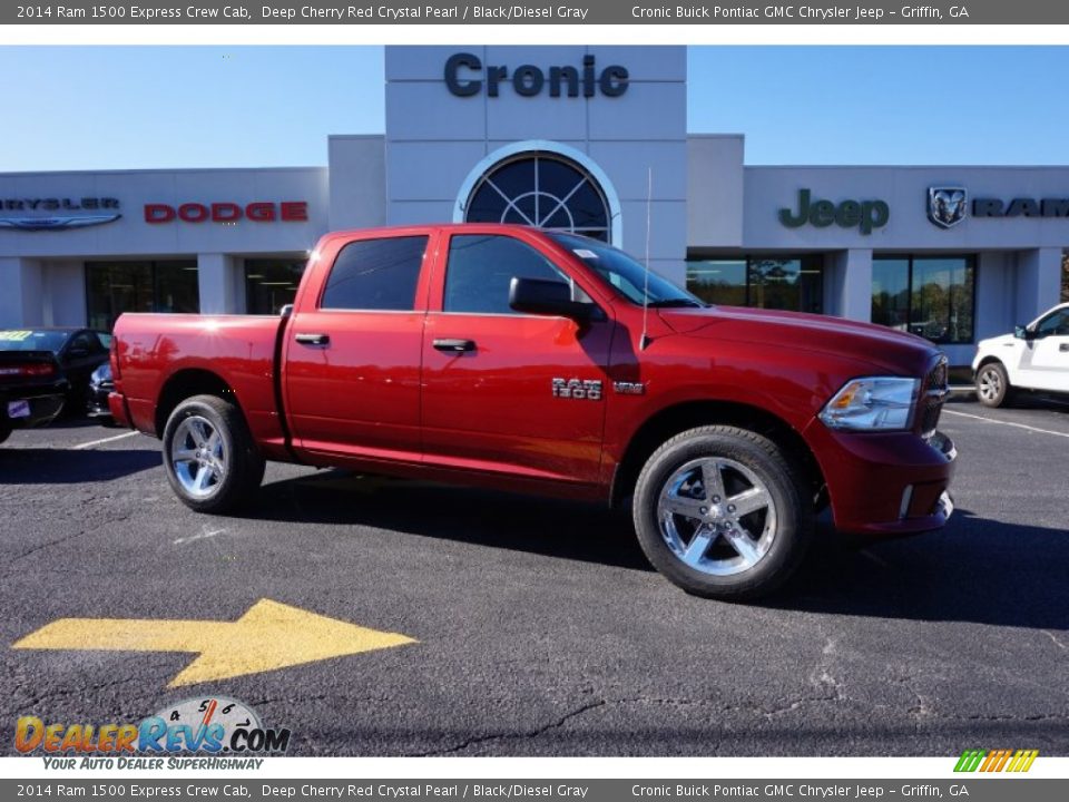 2014 Ram 1500 Express Crew Cab Deep Cherry Red Crystal Pearl / Black/Diesel Gray Photo #1