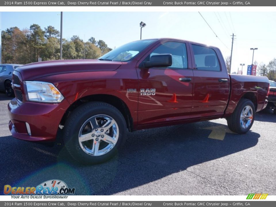 2014 Ram 1500 Express Crew Cab Deep Cherry Red Crystal Pearl / Black/Diesel Gray Photo #3