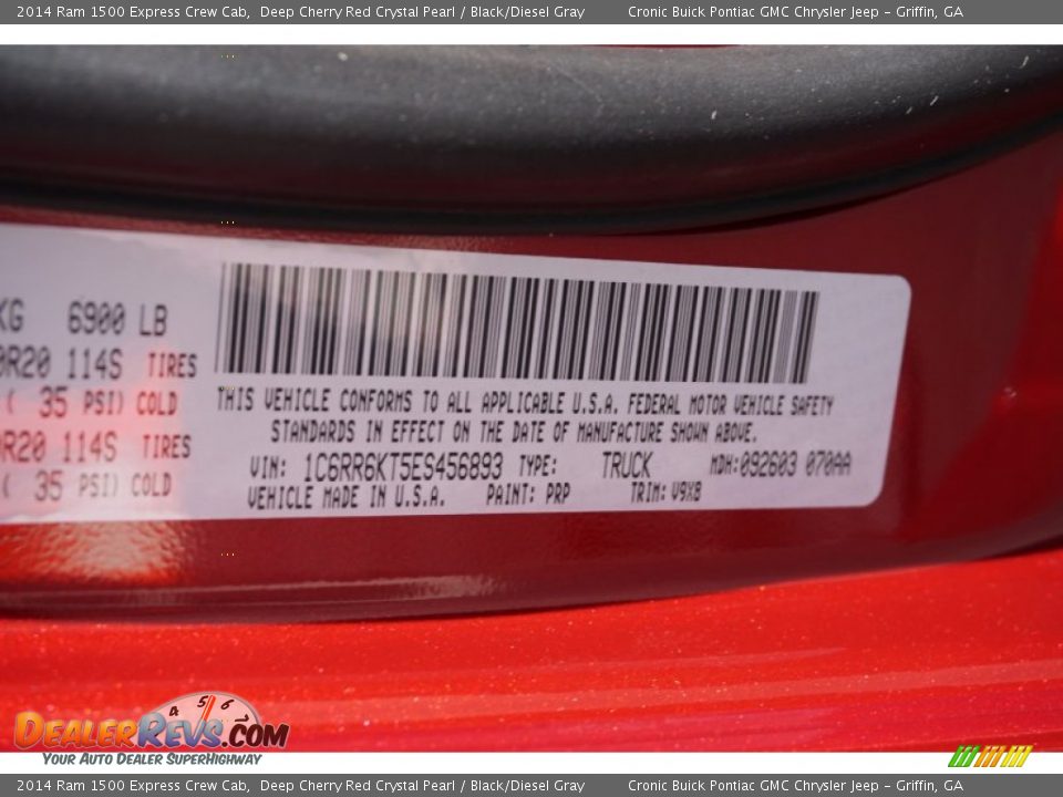 2014 Ram 1500 Express Crew Cab Deep Cherry Red Crystal Pearl / Black/Diesel Gray Photo #18