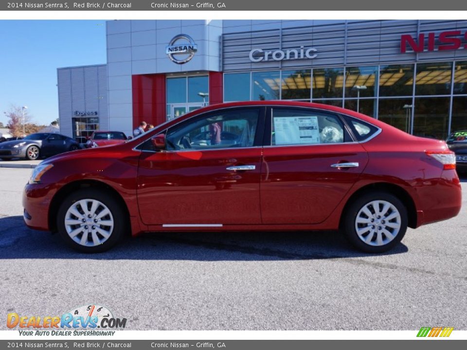2014 Nissan Sentra S Red Brick / Charcoal Photo #2