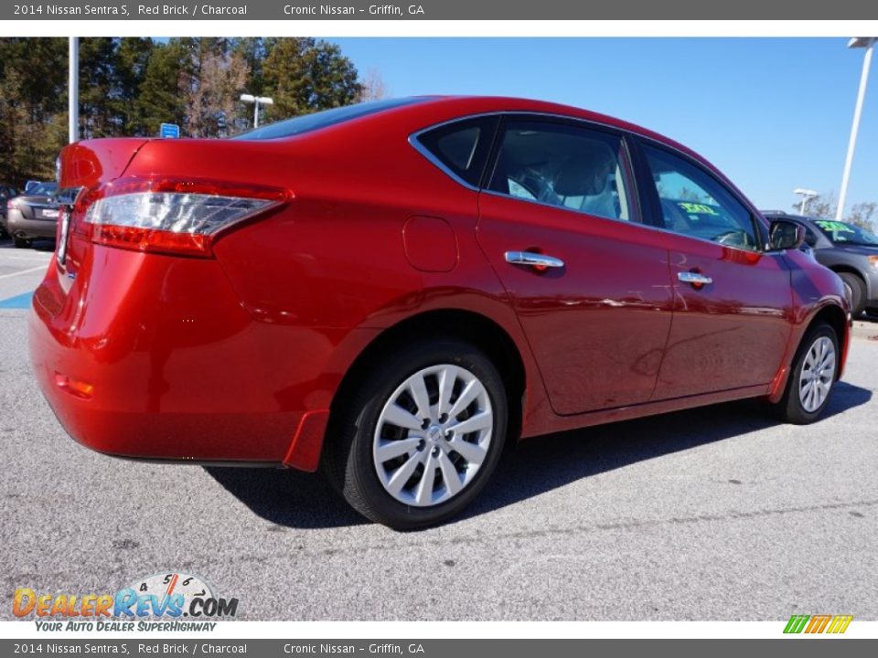 2014 Nissan Sentra S Red Brick / Charcoal Photo #5