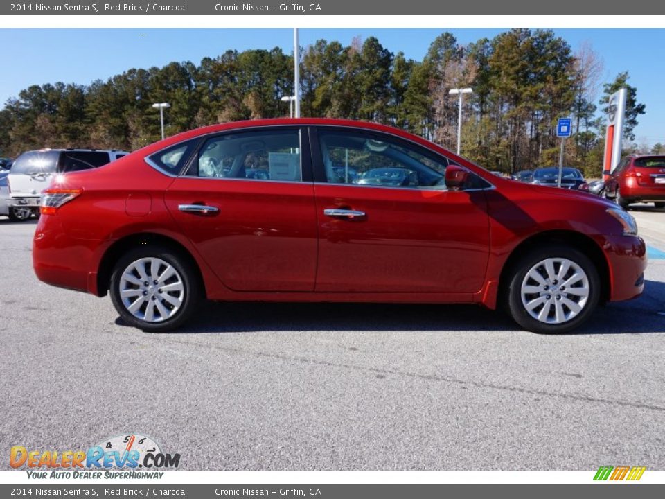 2014 Nissan Sentra S Red Brick / Charcoal Photo #6