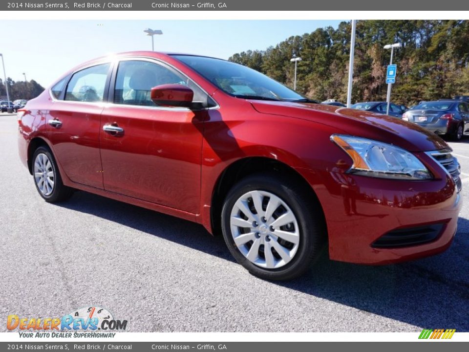 2014 Nissan Sentra S Red Brick / Charcoal Photo #7