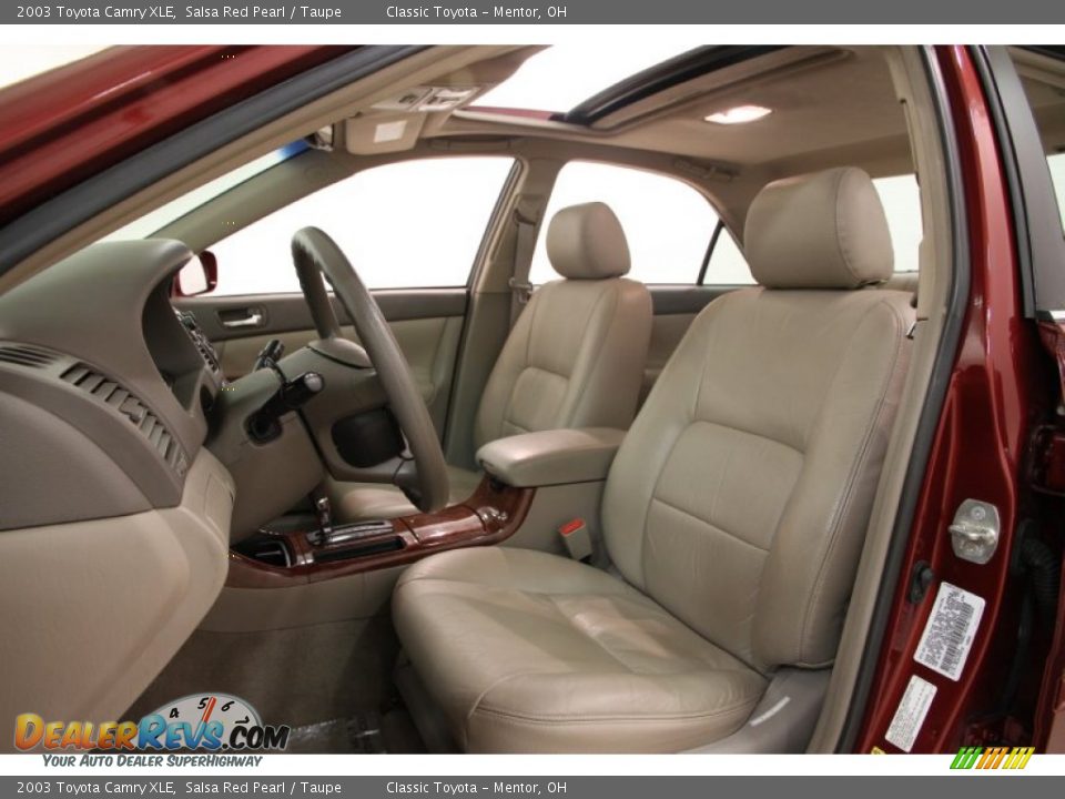 2003 Toyota Camry XLE Salsa Red Pearl / Taupe Photo #5