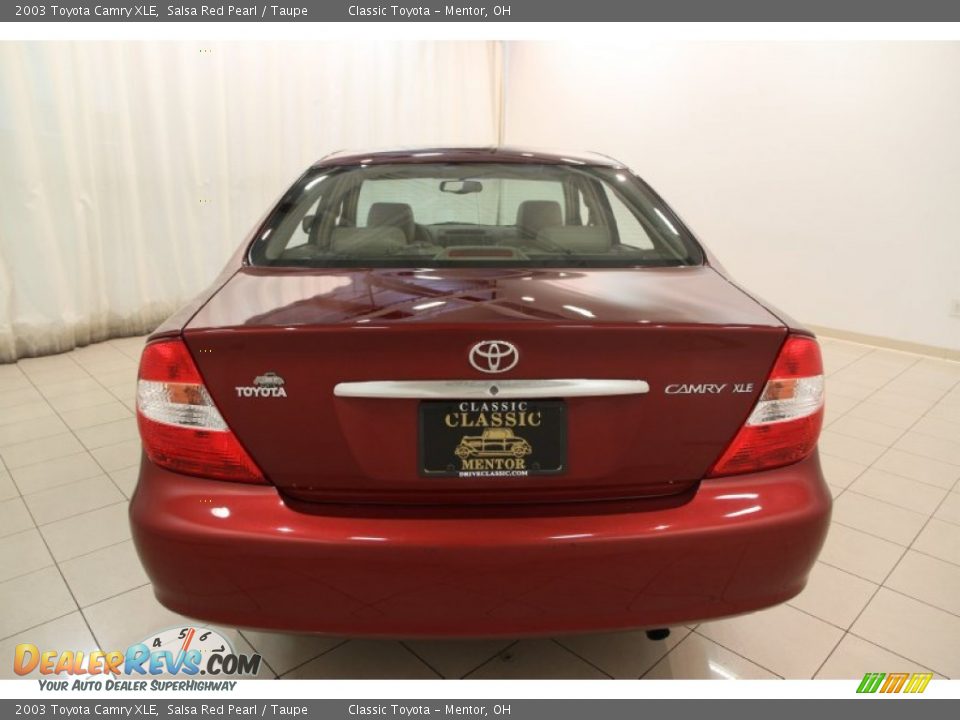2003 Toyota Camry XLE Salsa Red Pearl / Taupe Photo #14