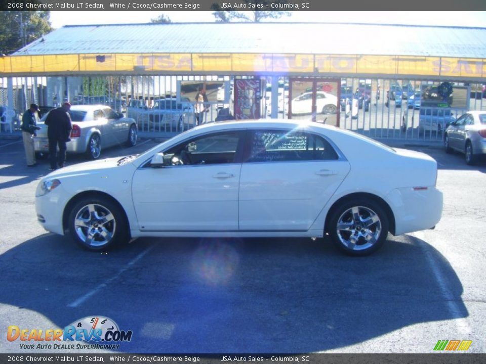 2008 Chevrolet Malibu LT Sedan White / Cocoa/Cashmere Beige Photo #2