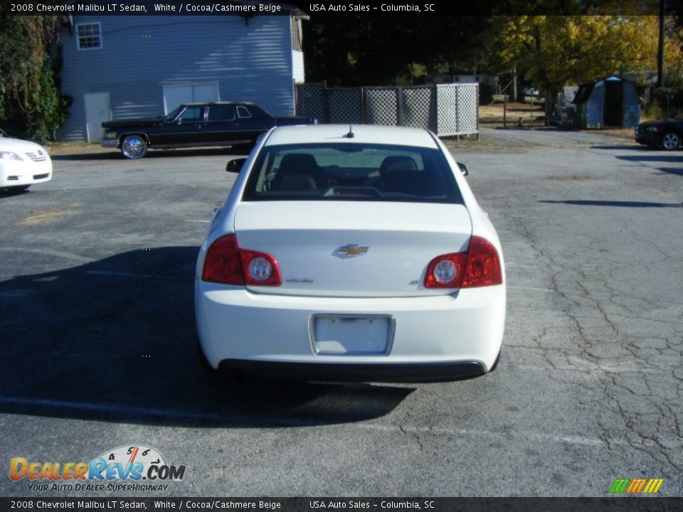 2008 Chevrolet Malibu LT Sedan White / Cocoa/Cashmere Beige Photo #3
