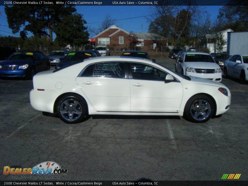 2008 Chevrolet Malibu LT Sedan White / Cocoa/Cashmere Beige Photo #4