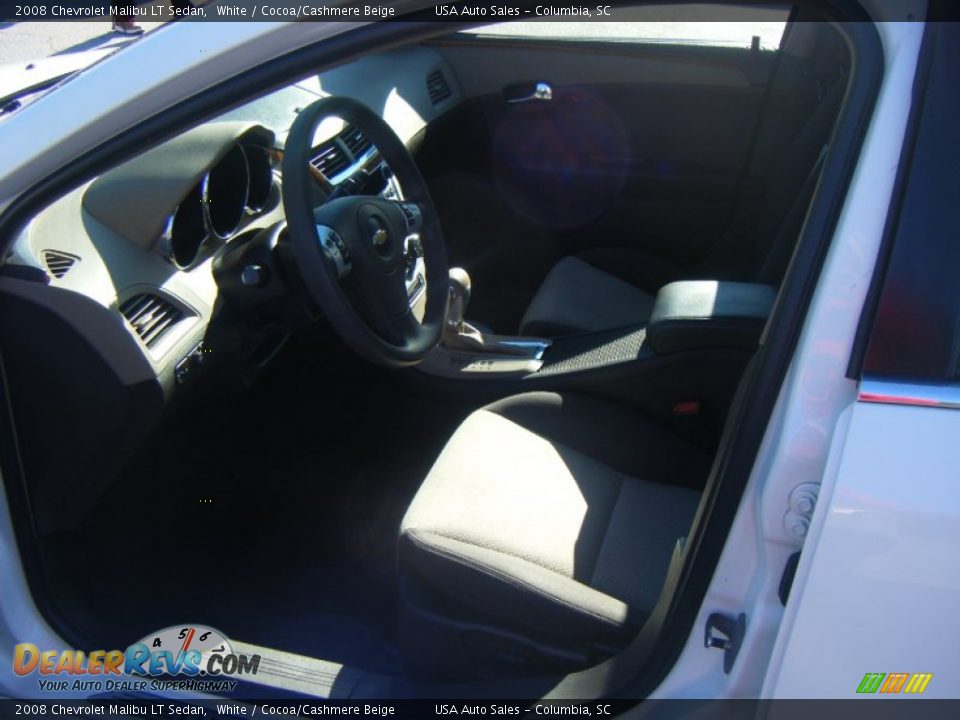 2008 Chevrolet Malibu LT Sedan White / Cocoa/Cashmere Beige Photo #10