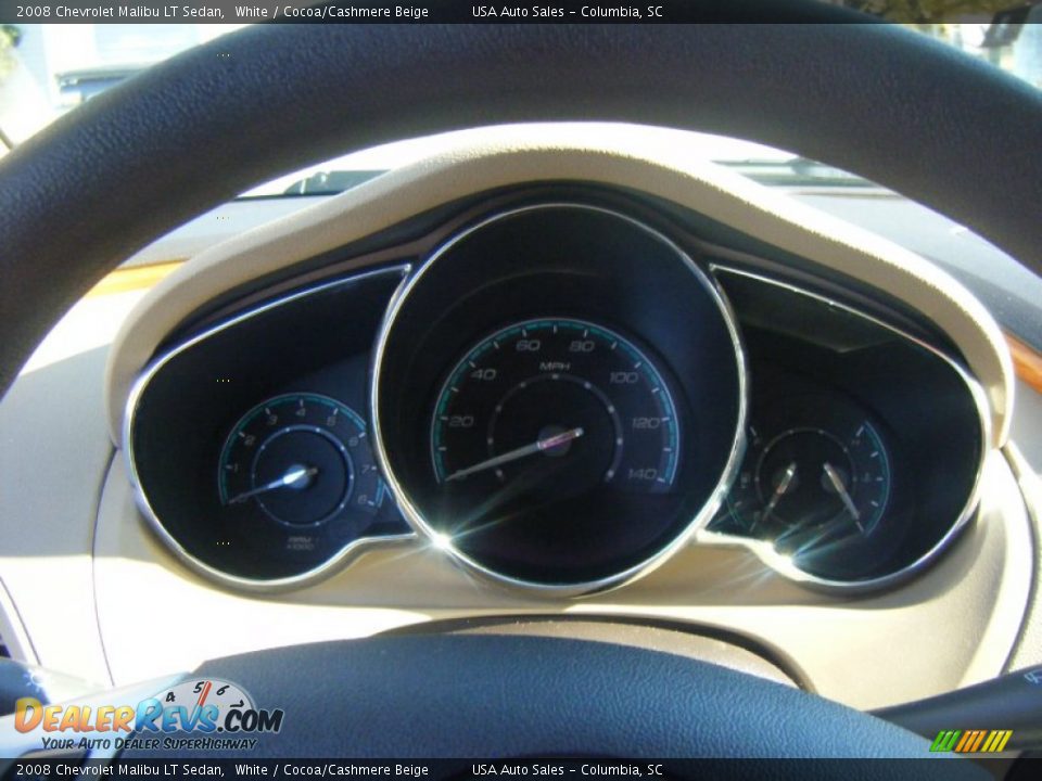 2008 Chevrolet Malibu LT Sedan White / Cocoa/Cashmere Beige Photo #13