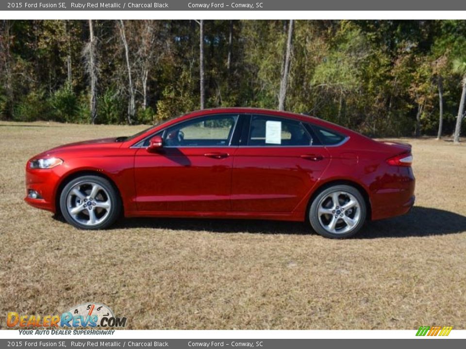 2015 Ford Fusion SE Ruby Red Metallic / Charcoal Black Photo #7