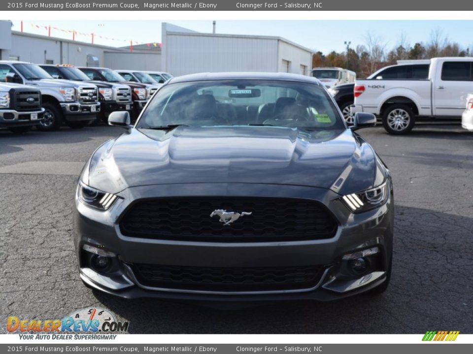 2015 Ford Mustang EcoBoost Premium Coupe Magnetic Metallic / Ebony Photo #4