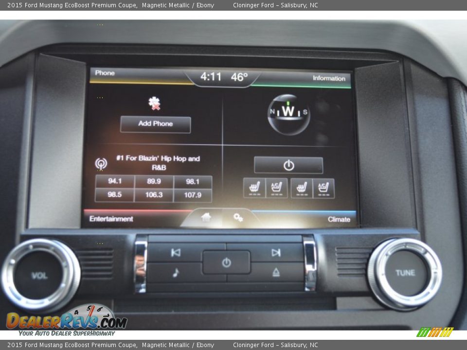 Controls of 2015 Ford Mustang EcoBoost Premium Coupe Photo #11