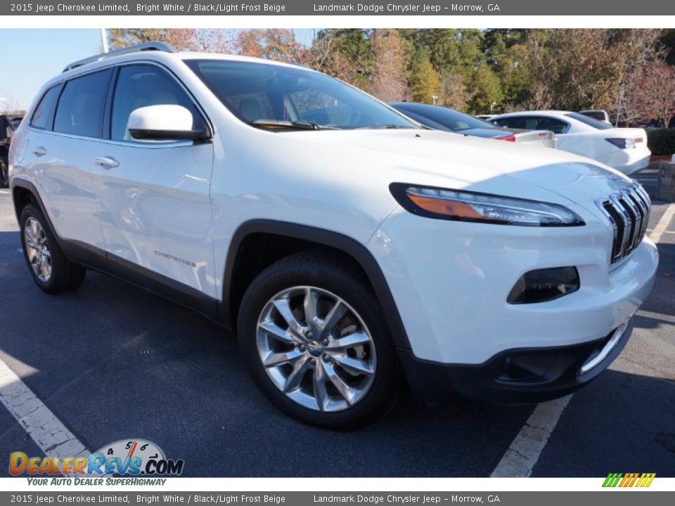 2015 Jeep Cherokee Limited Bright White / Black/Light Frost Beige Photo #4