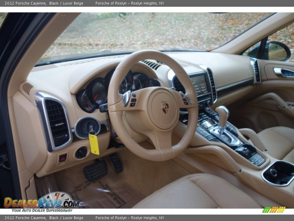 2012 Porsche Cayenne Black / Luxor Beige Photo #22