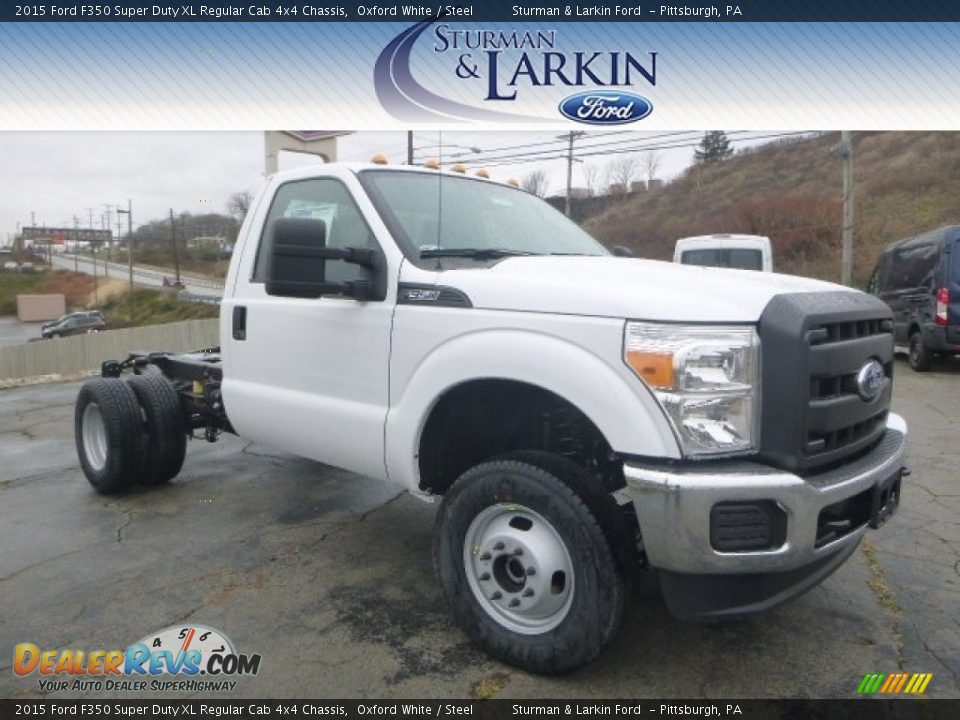 2015 Ford F350 Super Duty XL Regular Cab 4x4 Chassis Oxford White / Steel Photo #1