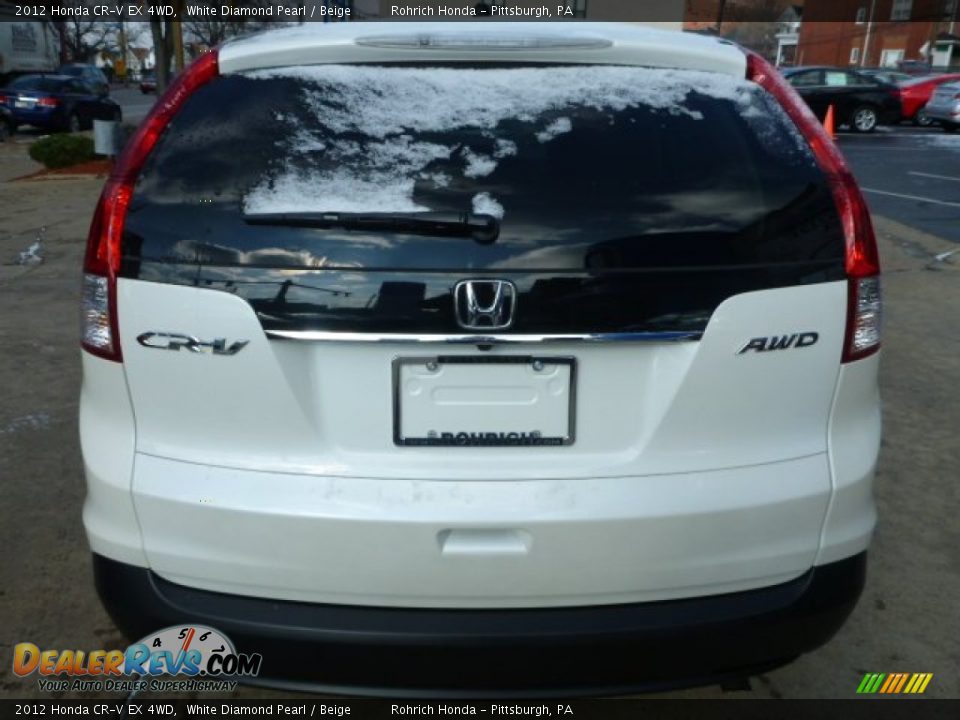 2012 Honda CR-V EX 4WD White Diamond Pearl / Beige Photo #11